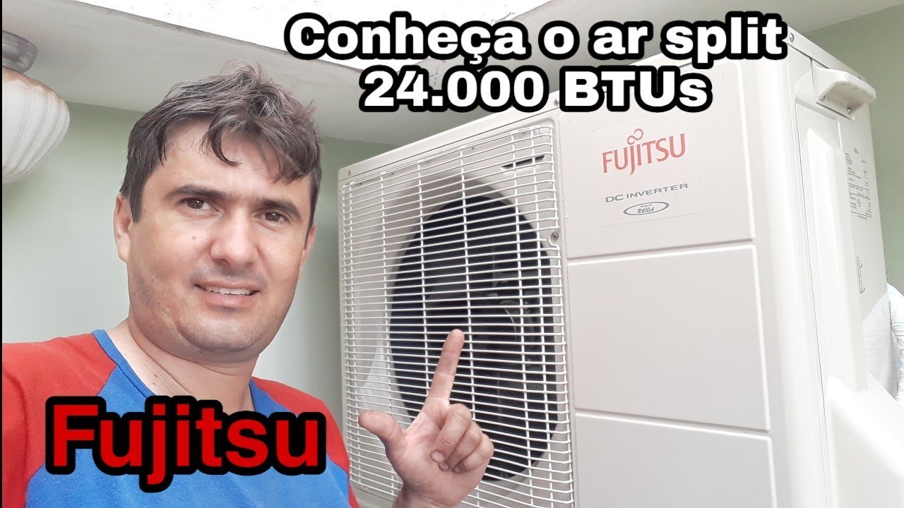 Ar split 24.000 BTUs Fujitsu, ASBG24JFBC evap./AOBG24JFCC cond. unboxing