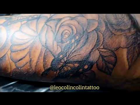 Tatuagem de  borboleta rosas tattoo  floral  Leo Colin Colin tattoo