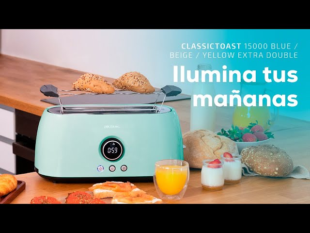 Toster Cecotec ClassicToast 15000 Yellow Extra Double Digitalanzeige 2 breite Schlitze 1500W video