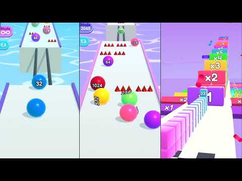Ball Run 2048 vs Ball Run Mode Infinity vs Cube Runner 2048 all levels gameplay walktrough android