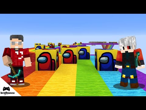 MİNECRAFT SÜPER RENKLİ AMONG US ŞANS BLOKLARI YARIŞMASI