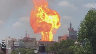Captan una fuerte explosión posterior al sismo de magnitud 7.1 en Ciudad de México