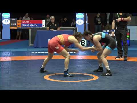 Round 1 WW - 55 kg: I. HUSYAK (UKR) v. V. KALADZINSKAY (BLR)