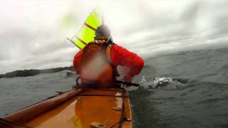 preview picture of video 'Raising and Lowering a Falcon Kayak Sail in rough conditions'