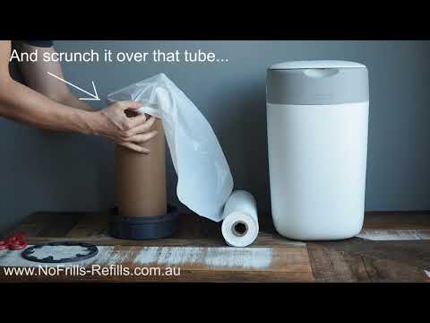 Cheap Sangenic refills - How to refill your Tommee Tippee or Closer to Nature Nappy bin, and save $$