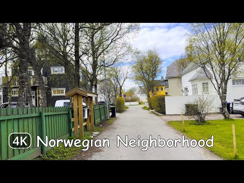Norwegian Spring Walk – Bodø Neighborhood Ambience | 4K No Talking