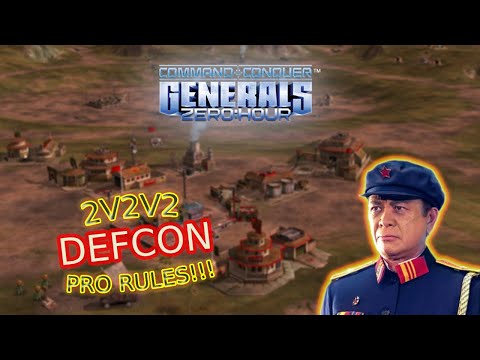 Pro Rules !!! C&C Generals Zero Hour Defcon 2v2v2 Gameplay