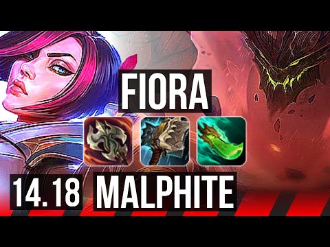 FIORA vs MALPHITE (TOP) | Rank 2 Fiora, 80% winrate, 6k comeback | EUW Challenger | 14.18