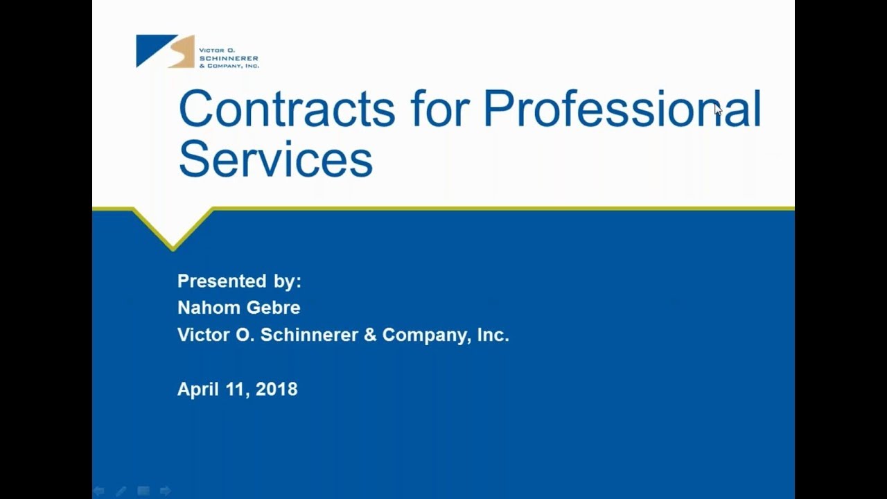 Contracts for Professional Services