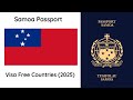 Samoa Passport Visa Free Countries 2025 Visa On Arrival ETA