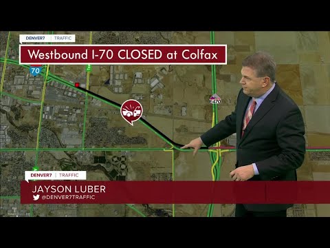 Multi-vehicle crash involving semis and cars closes WB I-70 at Tower Road in Aurora