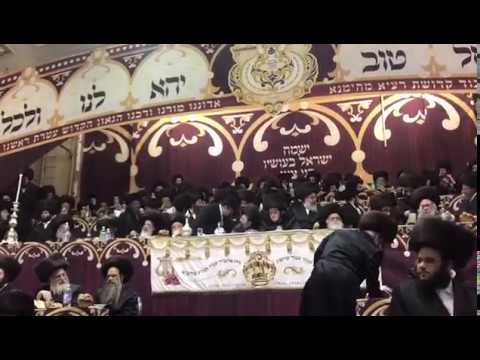 Candidate Hershey Tischler getting blessed by Bobov 45 Rebbe