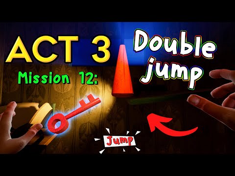 Hello Neighbor Act 3 Red Key Room Walkthrough | Mission 12 (Double Jump Ability)