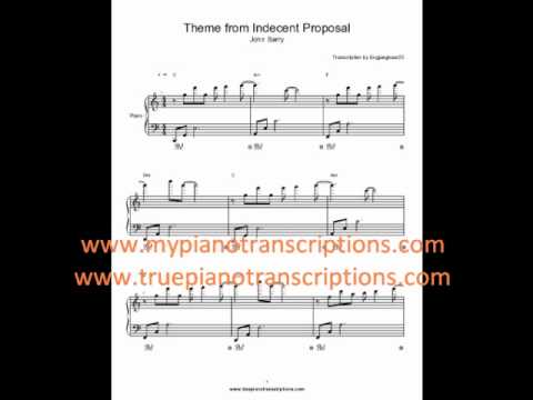 Indecent Proposal Theme John Barry Sheet Music