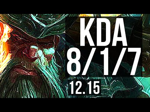 GANGPLANK vs KENNEN (TOP) | 4.3M mastery, 8/1/7, 1400+ games, Godlike | EUW Master | 12.15