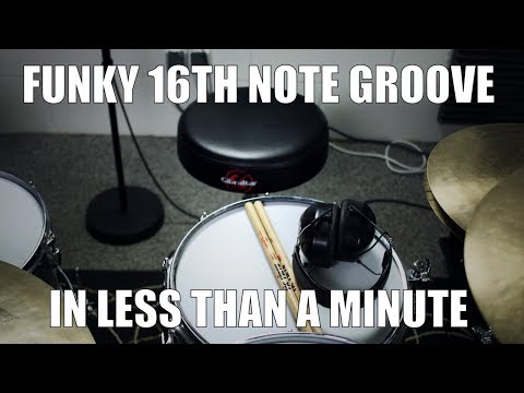 Funky 16th Groove in less than a Minute  - Daily Drum Lesson