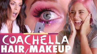 COACHELLA Hair & Makeup!! (Beauty Trippin)