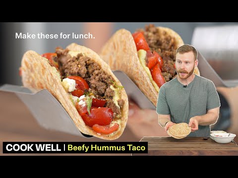 Taco Bell Meets Middle Eastern Flavors: Za'atar Beef Tacos with Hummus and Sumac Tomato Salad