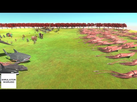 100 AQUATICS vs ALL Units Army Animal Revolt Battle Simulator