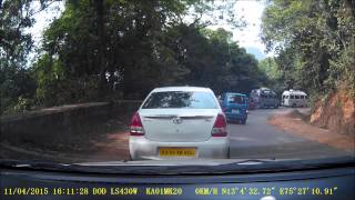 preview picture of video 'Driving on Ghat roads and giving way to bigger vehicles'