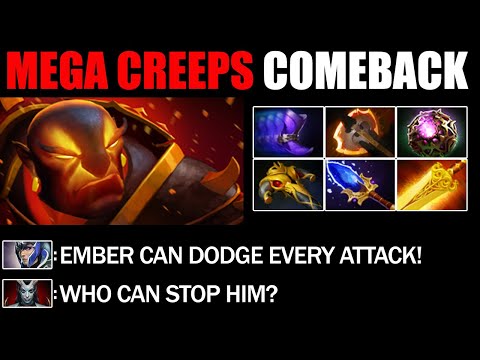Old Meta Octarine Core + Radiance Ember Spirit Defend Mega Creeps - Most Epic Comeback 7.26c Dota 2