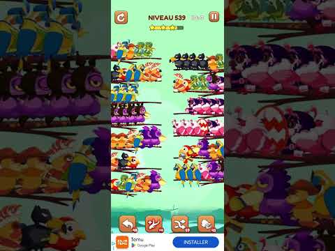 bird sort 2 color puzzle solution niveau 539 #games #gaming #puzzle #puzzlegame #androidgames