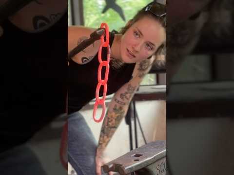 Hand-forged chain for plant hangers! #blacksmith#forge#forging#smallbusiness#satisfying#chain#strong