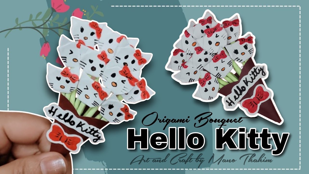 DIY Hello Kitty Paper Bouquet | Origami Hello Kitty | Cute Gift Ideas | Paper Craft | Sanrio Craft