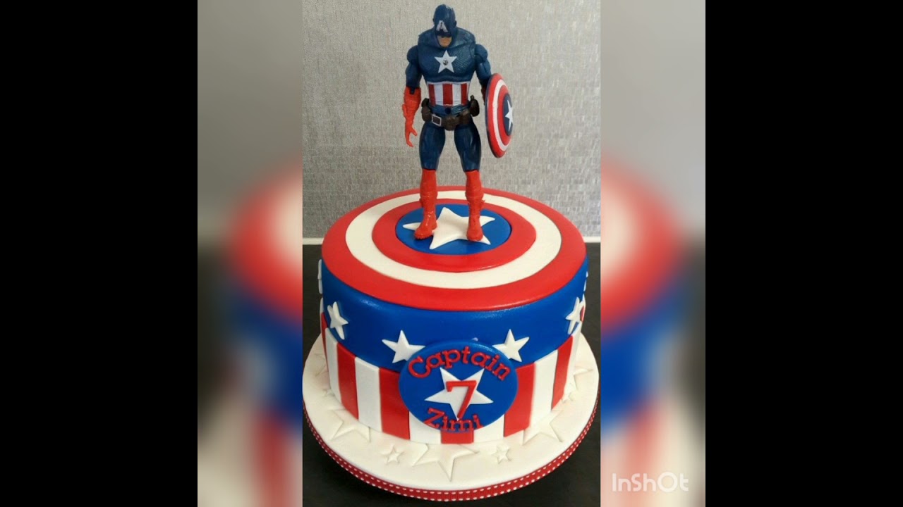 Captian America themed birthday cake decorating ideas
