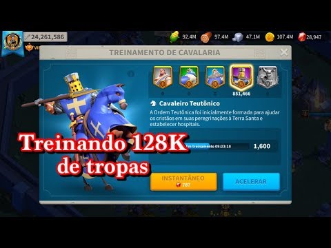 TREINANDO 128K DE TROPAS | 2º ESTÁGIO DO PRÉ-KVK - RISE OF KINGDOMS.