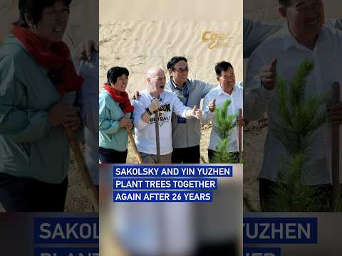 Sakolsky and Yin Yuzhen plant trees together again after 26 years