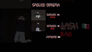 Sasuke scream in 3 languages #shorts #naruto #anime #scream