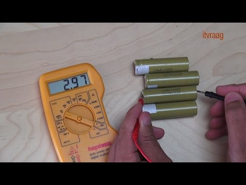 Part of a video titled How to test 18650 battery cells to use for battery packs - YouTube
