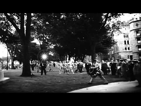 General De Gaulle and General Henri Giraud "troop the line" of Cadets, at US Mili...HD Stock Footage