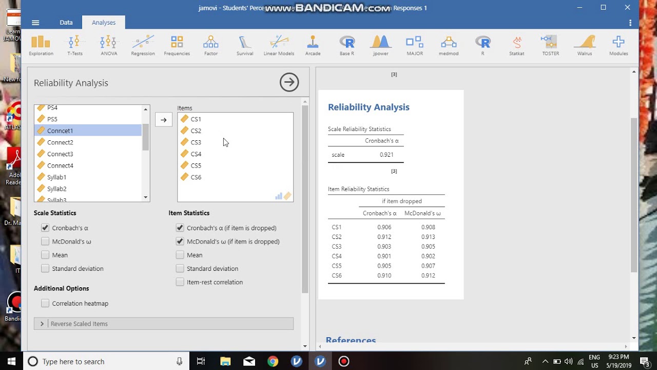 Jamovi  Part7  Reliability Analysis