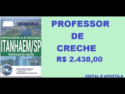 Edital apostila Concurso Prefeitura de Itanhaém 2017 Professor de creche