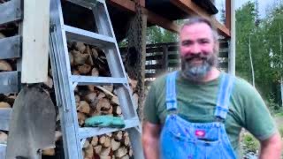 Alaska Cabin Life - Winter firewood storage repair 😆