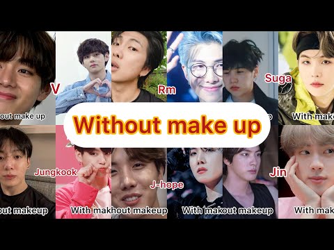 BTS army without make-up, and with make up for seven member