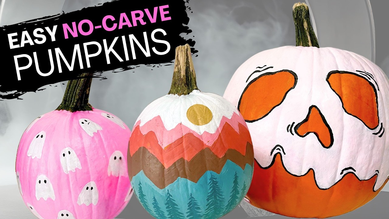 Fun & Easy No-Carve Pumpkin Painting Ideas 🎃🫶🏼 Perfect For Halloween Porch  Decor