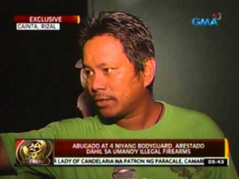 24 Oras: Abugado at 4 niyang bodyguard, arestado sa umano'y illegal firearms