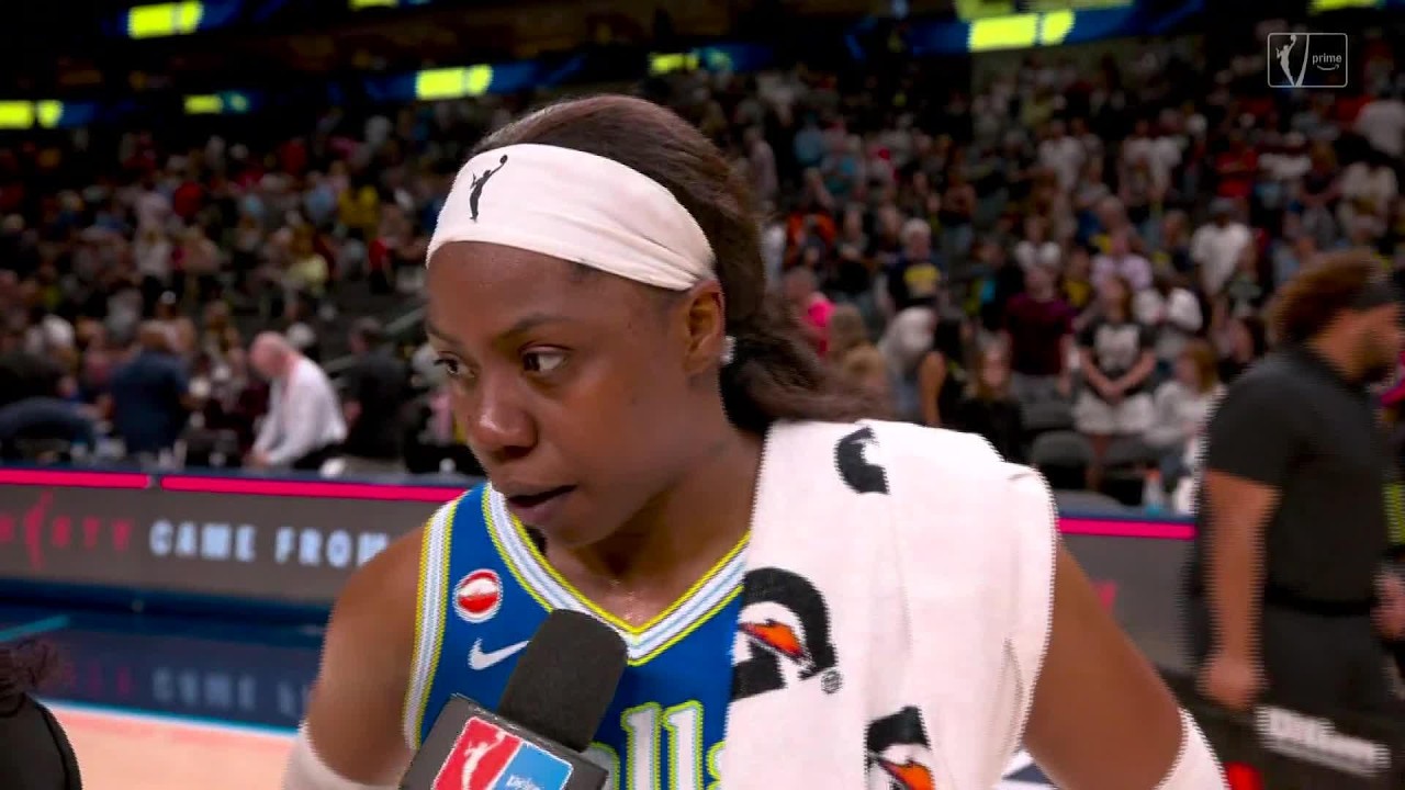 Arike Ogunbowale reacts to Awak Kuier's record 7 BLOCKS as Wings defeat Fever at home | WNBA on ESPN