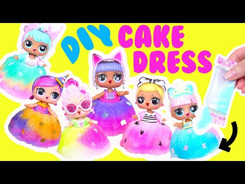 LOL Surprise DIY Birthday Cake Dress Dolls! Crafts for Kids