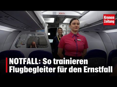 Notfall im Flugzeug: So trainieren Flugbegleiter für den Ernstfall | krone.tv NEWS