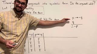 Translate Argument in Symbolic form and Determine Validity