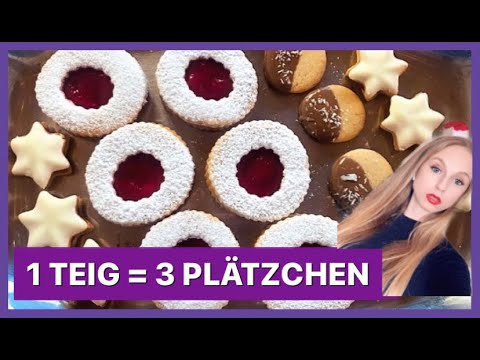 1 Teig = 3 Plätzchen ❤️ Lecker, einfach und schnell verschiedene Kekse backen 😋