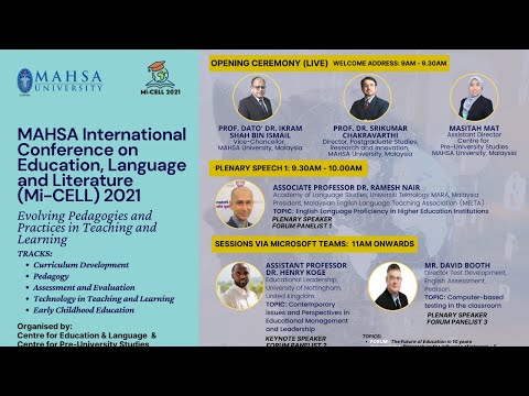 MAHSA International Conference on Education, Language and Literature (Mi-CELL) 2021