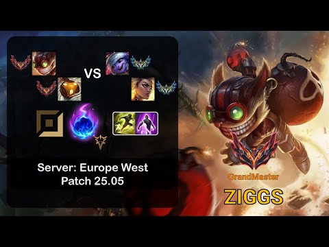 Ziggs APC + Bard vs Tristana + Rell - EUW GrandMaster - Patch 25.05