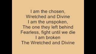 Black Veil Brides- Wretched and Divine(lyrics)