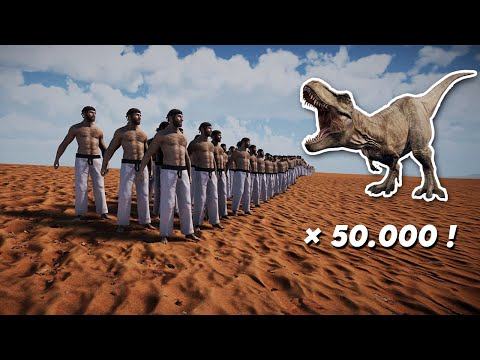1000 Chuck Norris VS 50.000 T-Rex ! Ultimate Epic Battle Simulator 2 - UEBS 2