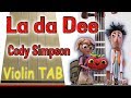 La Da Dee Cody Simpson Violin Play Along Tab Tutorial